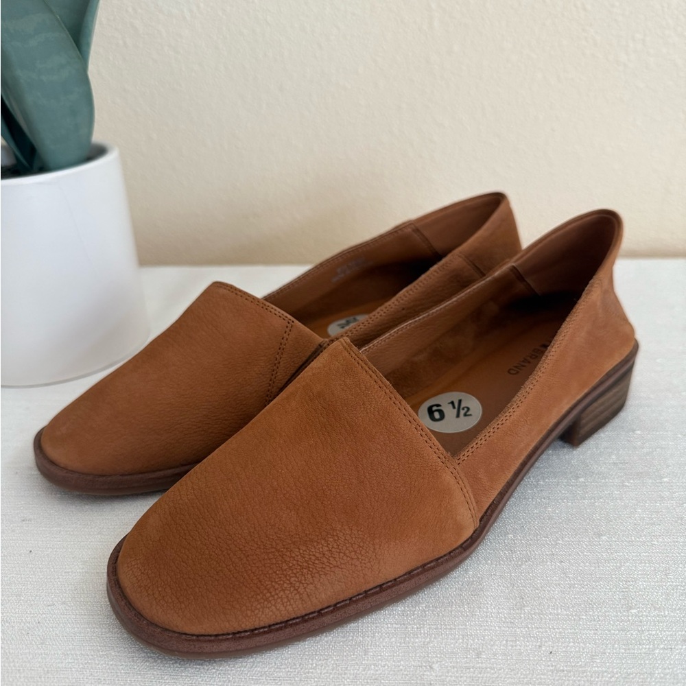Lucky Brand Harping Brown Tan Nubuck Two Way Casual Flats - Picture 6 of 13